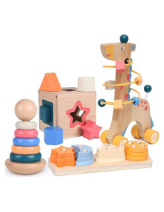 Juguetes Montessori de Madera YUANNA 4-en-1 para Niños 1-3 Años