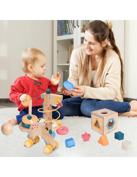 Juguetes Montessori de Madera YUANNA 4-en-1 para Niños 1-3 Años