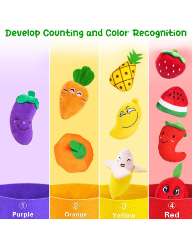 Juguetes Sensoriales Kikikid para Bebés 6-12 Meses Frutas y Verduras