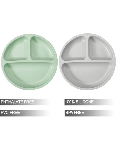 Conjunto de Alimentación PandaEar | 2 Platos y 2 Cucharas de Silicona