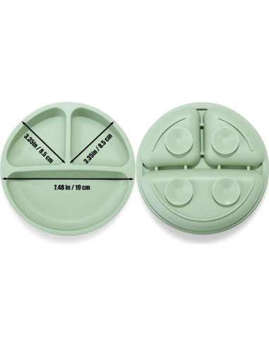 Conjunto de Alimentación PandaEar | 2 Platos y 2 Cucharas de Silicona