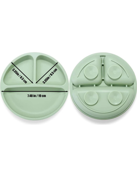 Conjunto de Alimentación PandaEar | 2 Platos y 2 Cucharas de Silicona