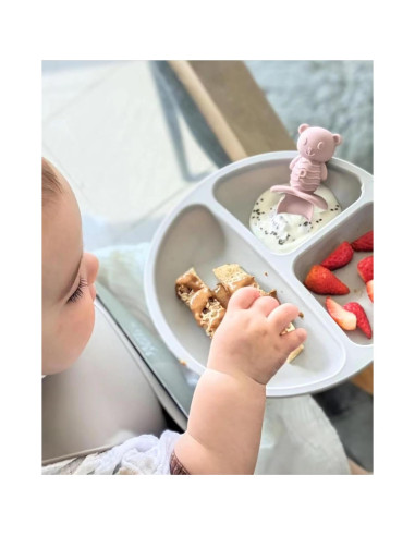 Conjunto de Alimentación PandaEar | 2 Platos y 2 Cucharas de Silicona