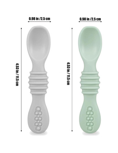 Conjunto de Alimentación PandaEar | 2 Platos y 2 Cucharas de Silicona