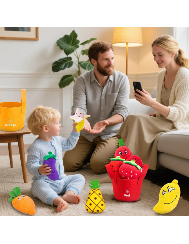 Juguetes Sensoriales Kikikid para Bebés 6-12 Meses Frutas y Verduras