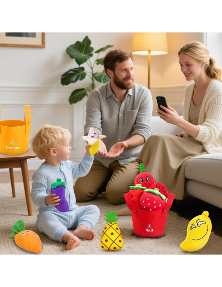 Juguetes Sensoriales Kikikid para Bebés 6-12 Meses Frutas y Verduras