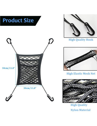 Organizador de Malla para Auto Pincuttee 30x30cm Negro