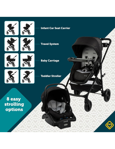 Sistema de Viaje Safety 1st Grow and Go Flex 8-en-1, Carriola y Asiento de Auto Sistema de Viaje Safety 1st Grow and Go Flex 8-en-1, Carriola y Asiento de Auto