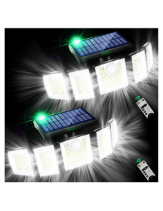 Luces Solares Exteriores MDCMDCM 416 LEDs 3000 Lúmenes 2 Paquete