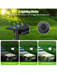 Paquete de 6 luces solares Sucolite 59 LED jardín 3 modos 2