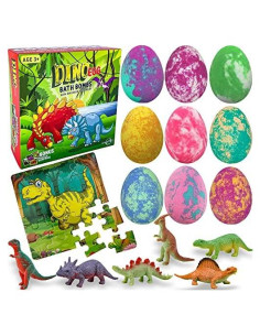 Bolas de Baño Orgánicas para Niños - Set de 9 Huevo Dino