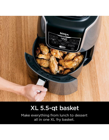Freidora de Aire Ninja AF161, 5.5L, Gris Renovado Freidora de Aire Ninja AF161, 5.5L, Gris Renovado