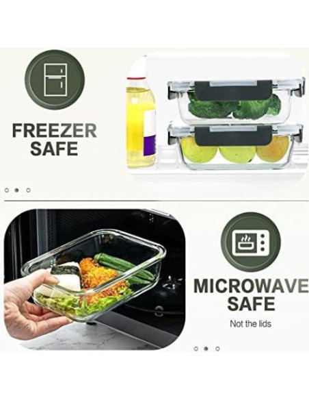 Juego de 30 Recipientes de Almacenamiento de Vidrio KOMUEE