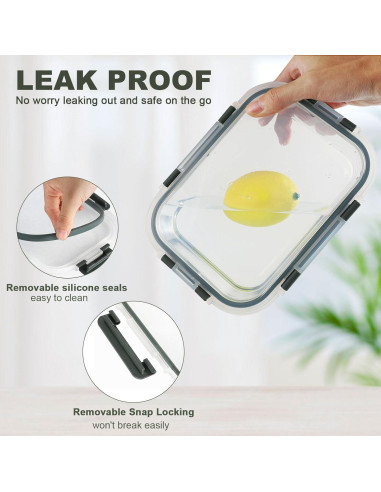 Juego de 30 Recipientes de Almacenamiento de Vidrio KOMUEE