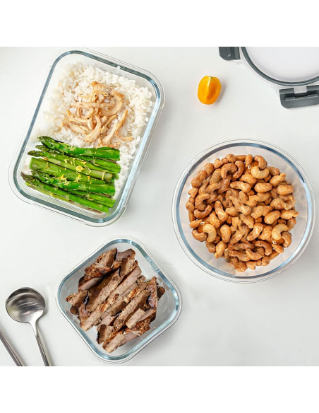 Juego de 30 Recipientes de Almacenamiento de Vidrio KOMUEE