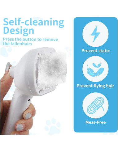 Cepillo de Vapor para Mascotas CloudLora - Deshedding y Autolimpieza