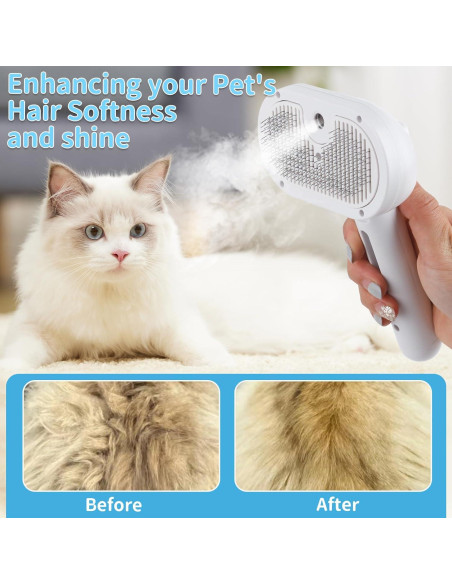 Cepillo de Vapor para Mascotas CloudLora - Deshedding y Autolimpieza