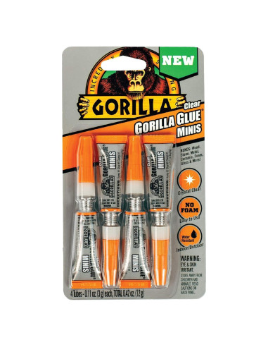 Pegamento Transparente Gorilla 4x3g Multiusos Resistente al Agua