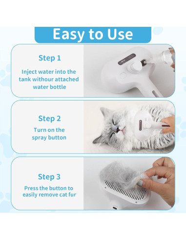 Cepillo de Vapor para Mascotas CloudLora - Deshedding y Autolimpieza