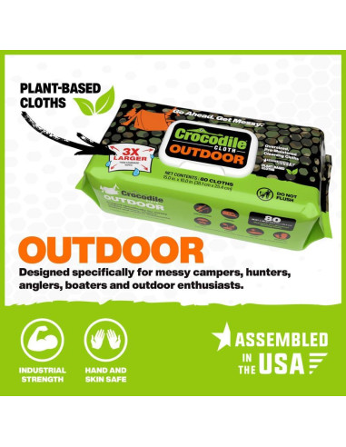 Toallitas de Limpieza para Exteriores Crocodile Cloth - 80 Unidades