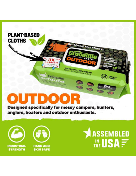 Toallitas de Limpieza para Exteriores Crocodile Cloth - 80 Unidades