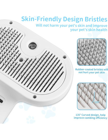 Cepillo de Vapor para Mascotas CloudLora - Deshedding y Autolimpieza