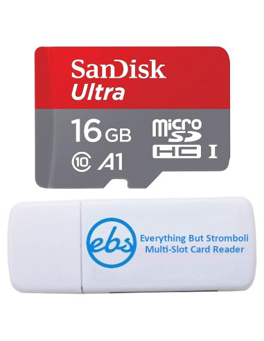 Tarjeta Micro SD SanDisk Ultra 16GB + Lector Everything But Stromboli
