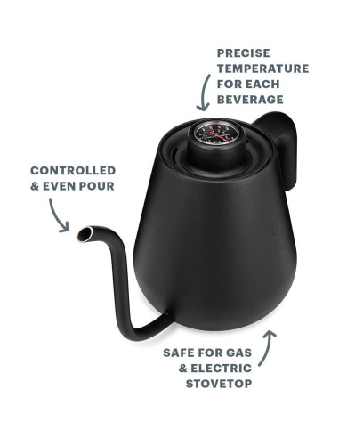 Hervidor de café y té Soma de acero inoxidable 1L negro