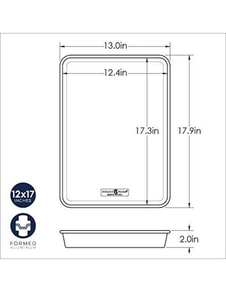 Bandeja para Pastel Alta de Aluminio Antiadherente Nordic Ware 45.7x33cm