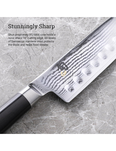 Cuchillo Santoku Shun Classic 30.5 cm Muesca VG-MAX Damasco