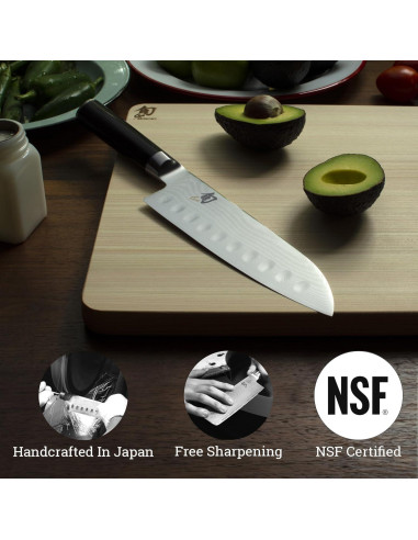 Cuchillo Santoku Shun Classic 30.5 cm Muesca VG-MAX Damasco