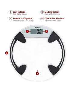 Balanza Digital de Vidrio Escali B180RC para Baño 180 kg 2