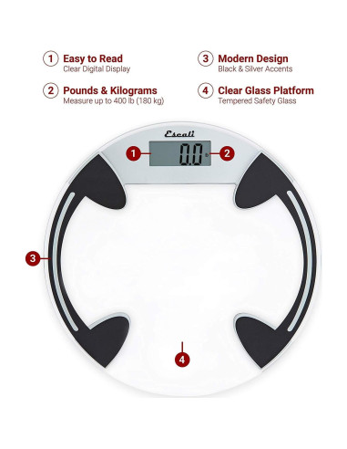 Balanza Digital de Vidrio Escali B180RC para Baño 180 kg