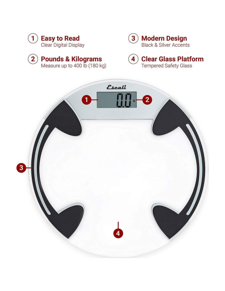 Balanza Digital de Vidrio Escali B180RC para Baño 180 kg