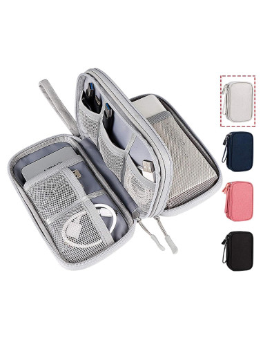 Bolsa Organizadora Electrónica CAOODKDK Doble Capa Gris