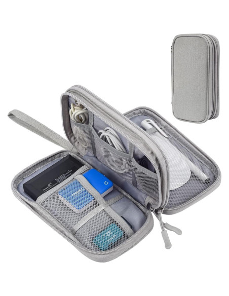 Bolsa Organizadora Electrónica CAOODKDK Doble Capa Gris