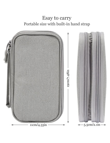 Bolsa Organizadora Electrónica CAOODKDK Doble Capa Gris