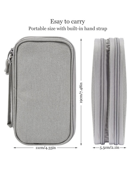 Bolsa Organizadora Electrónica CAOODKDK Doble Capa Gris