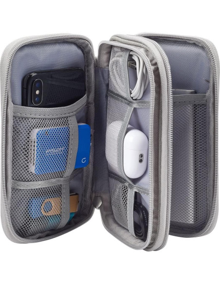 Bolsa Organizadora Electrónica CAOODKDK Doble Capa Gris