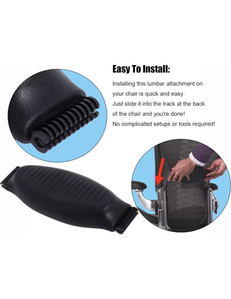 Almohadilla de Soporte Lumbar Ketofa para Silla Herman Miller B Negra