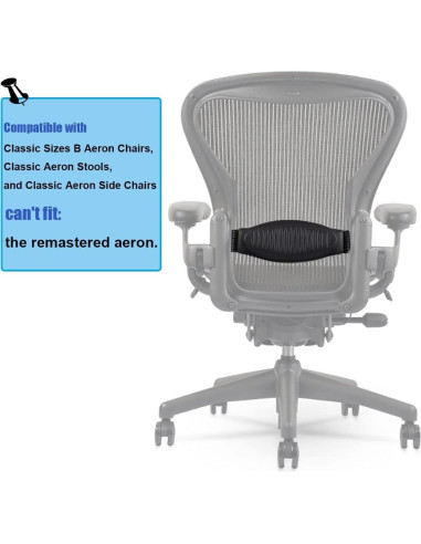 Almohadilla de Soporte Lumbar Ketofa para Silla Herman Miller B Negra