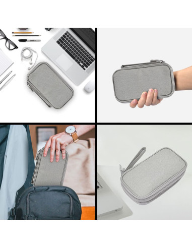 Bolsa Organizadora Electrónica CAOODKDK Doble Capa Gris