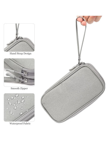 Bolsa Organizadora Electrónica CAOODKDK Doble Capa Gris