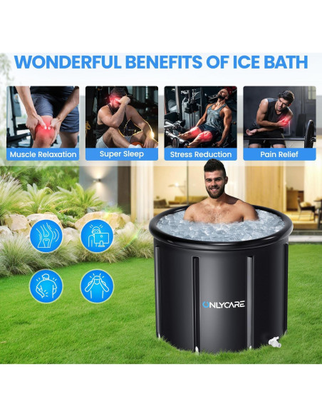 Bañera de Hielo ONLYCARE XXL 511L Portátil con Tapa