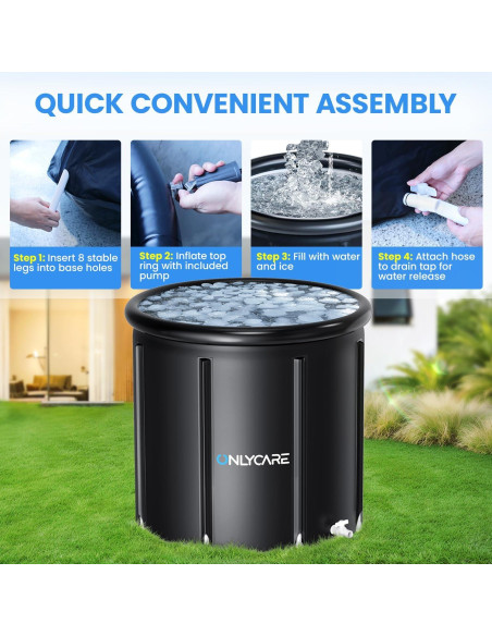 Bañera de Hielo ONLYCARE XXL 511L Portátil con Tapa