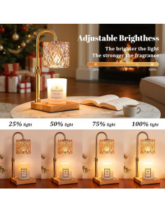 Lámpara Calentadora de Velas Hong-in Ámbar Regulable con Temporizador 2