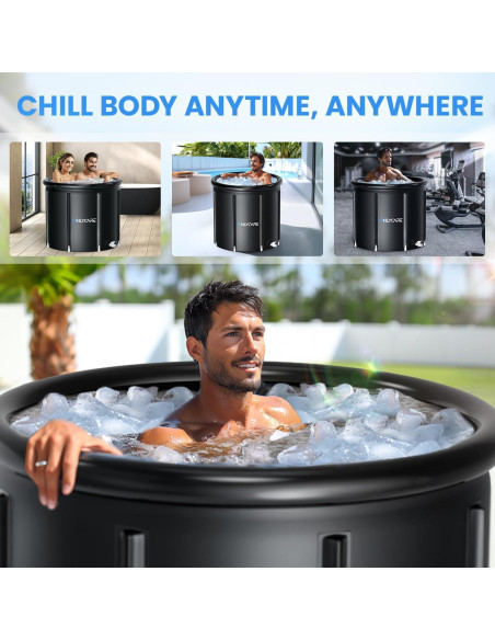 Bañera de Hielo ONLYCARE XXL 511L Portátil con Tapa