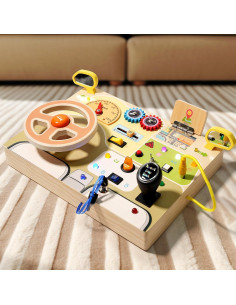 Tablero Ocupado Montessori Tomypony Volante de Coche LED 30x21.5cm 2