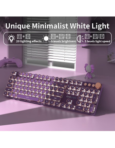 Teclado Mecánico EWEADN V20 Retroiluminado 104 Teclas Rosa 2