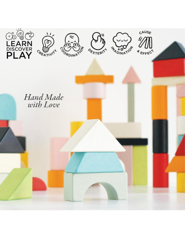 Juego de bloques de construcción de madera Le Toy Van 60 piezas
